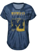 Michigan Wolverines Girls In The Band Tie-Dye Fashion T-Shirt - Navy Blue