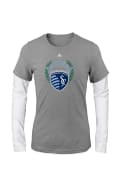 Sporting Kansas City Girls Grey Reef Crest Long Sleeve T-shirt
