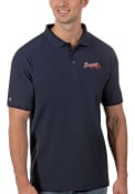 Atlanta Braves Antigua Legacy Pique Polo Shirt - Navy Blue