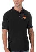 New York Mets Antigua Legacy Pique Polo Shirt - Black