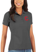 Cleveland Indians Womens Antigua Legacy Pique Polo Shirt - Grey