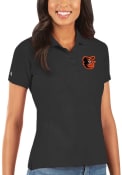 Baltimore Orioles Womens Antigua Legacy Pique Polo Shirt - Black