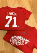 Dylan Larkin Detroit Red Wings Girls Red Name and Number Player Tee