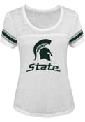 Michigan State Junior Fit Juniors White Out White Scoop T-Shirt