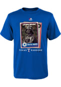 Texas Rangers Youth Blue Star Wars Darth Vader Baseball Card T-Shirt