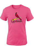 St Louis Cardinals Girls Pink Primary T-Shirt