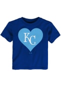 Kansas City Royals Toddler Girls Blue Heart T-Shirt