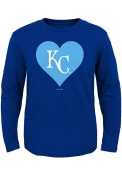 Kansas City Royals Toddler Girls Blue Heart T Shirt