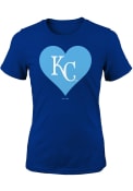 Kansas City Royals Girls Blue Heart T-Shirt