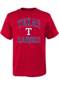 Texas Rangers Youth Red #1 Design T-Shirt