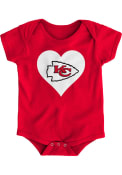 Kansas City Chiefs Baby Red Heart One Piece