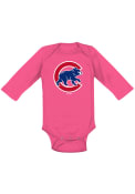 Chicago Cubs Baby Pink Secondary LS One Piece