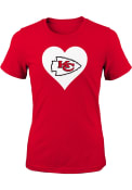 Kansas City Chiefs Girls Red Heart T-Shirt