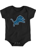 Detroit Lions Baby Black Distressed Primary One Piece