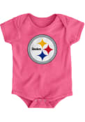 Pittsburgh Steelers Baby Pink Primary Logo One Piece