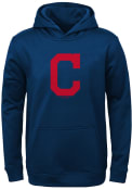 Cleveland Indians Youth Logo Hooded Sweatshirt - Navy Blue