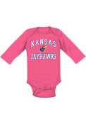 Kansas Jayhawks Baby Pink #1 Design LS One Piece