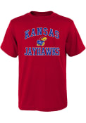 Kansas Jayhawks Youth Red #1 Design T-Shirt