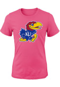 Kansas Jayhawks Girls Pink Jayhawk T-Shirt
