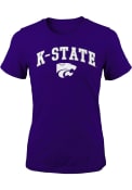 Purple Girls K-State Wildcats Arch Mascot T-Shirt