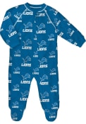 Detroit Lions Baby Raglan One Piece Pajamas - Blue