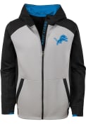 Detroit Lions Boys Hi-Tech Full Zip Hooded Sweatshirt - Grey