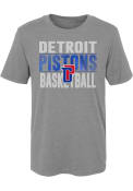 Detroit Pistons Boys Grey Trilateral T-Shirt