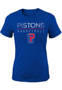 Detroit Pistons Girls Blue Single Path Fashion T-Shirt