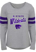 K-State Wildcats Girls Grey Field Armor Long Sleeve T-shirt