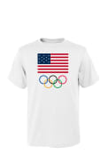 TEAM USA White Olympic Rings Short Sleeve T Shirt