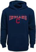 Cleveland Indians Youth Fadeout Hooded Sweatshirt - Navy Blue