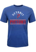 Detroit Pistons Youth Blue Double Bar Fashion Tee