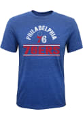 Philadelphia 76ers Youth Double Bar Fashion T-Shirt - Blue