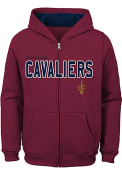Cleveland Cavaliers Boys Foundation Full Zip Hooded Sweatshirt - Red