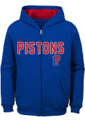 Detroit Pistons Boys Foundation Full Zip Hooded Sweatshirt - Blue