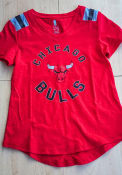 Chicago Bulls Girls Retro Block Fashion T-Shirt - Red