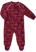 Cleveland Cavaliers Baby Raglan Zip Up Coverall One Piece Pajamas - Red