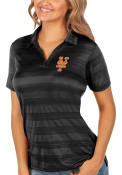 New York Mets Womens Antigua Compass Polo Shirt - Black