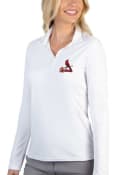 St Louis Cardinals Womens Antigua Tribute Polo Shirt - White
