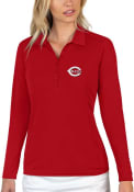Cincinnati Reds Womens Antigua Tribute Polo Shirt - Red