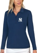 New York Yankees Womens Antigua Tribute Polo Shirt - Navy Blue