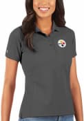 Pittsburgh Steelers Womens Antigua Legacy Pique Polo Shirt - Grey