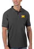 Michigan Wolverines Antigua Legacy Pique Polo Shirt - Grey
