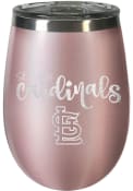 St Louis Cardinals 10oz Rose Gold Stemless Wine Stainless Steel Tumbler - Pink