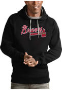 Atlanta Braves Antigua Victory Hooded Sweatshirt - Black