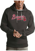 Atlanta Braves Antigua Victory Hooded Sweatshirt - Charcoal