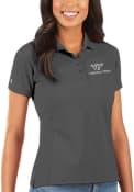 Virginia Tech Hokies Womens Antigua Legacy Pique Polo Shirt - Grey