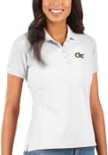 GA Tech Yellow Jackets Womens Antigua Legacy Pique Polo Shirt - White