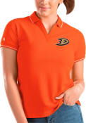 Anaheim Ducks Womens Antigua Affluent Polo Polo Shirt - Orange