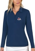 Fresno State Bulldogs Womens Antigua Tribute Polo Shirt - Navy Blue